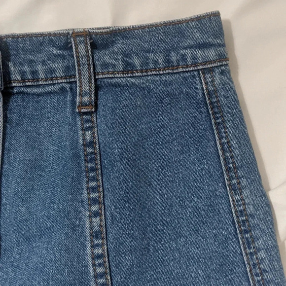 BDG A-line Button Front Mini Skirt Color Blue Size 4 - Picture 4 of 15